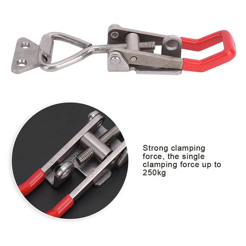 Heavy Duty Toggle Clamp 304 Stainless Steel With Adjustable Lever Handle Delivers 250Kg Clamping Force For Welding Jigs And Fixtures Built Tough For Secure Easy Setup