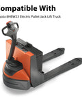 Heavy Duty Load Wheel For Toyota 8HBW23 Electric Pallet Jack Lift Truck, showcasing a close-up of the pallet jack's handle and body.