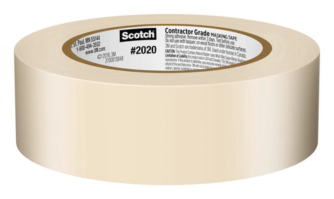 Go To Contractor Grade Tan Masking Tape For General Use And Multi Surface Projects, 1.41 Inch Wide By 60.1 Yards Per Roll, Six Roll Pack