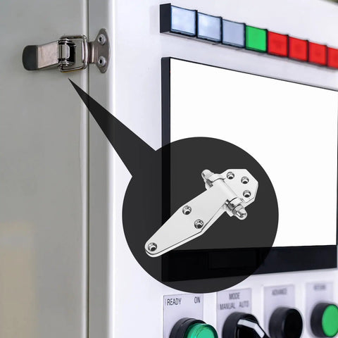 Heavy Duty T Type Door Hinges For Industrial Enclosures And Equipment, Rugged Metal Cabinet Hinges With Screws installed