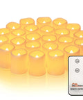 Remote Control Flameless Votive Candles 12 Pack Flickering Battery Operated LED Tealight Candles for Cozy Wedding and Christmas Decor Amber Yellow Batteries Included