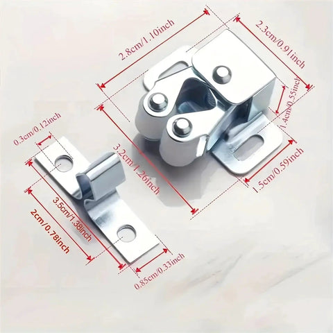 Double Roller Catch Set For Doors And Cabinets 40 Pieces Easy Glide Soft High Grade Rollers with Measurements