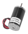 Heavy Duty 24V Permanent Magnet DC Motor delivering real torque with black metal housing and attached wires for ventilation systems.