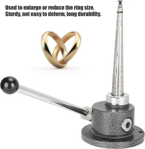 No Sweat Ring Resizing Tool with metallic design, heavy duty iron base and lever for resizing rings easily.