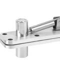 Concealed Door Hinge With Hidden Pivot Built Tough Heavy Duty 600 Lb Capacity 360 Degree Pivot Brushed Stainless Steel Finish close-up