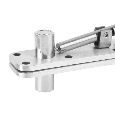 Close-up of Hidden Door Hinge With Beefy Heavy Duty Stainless Steel 360 Degree Rotation for wooden and aluminum frame doors
