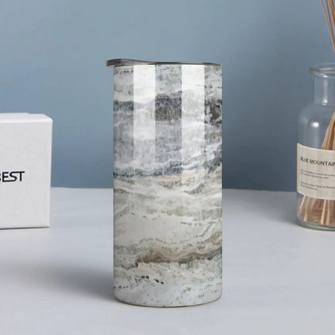 Decorator Grey Granite Stone Look Gradient Water Cup Made From 304 Stainless Steel With Leak Proof Lid Thickened Base