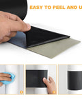Heavy Duty Waterproof Patch And Seal Tape 4x13 Feet for patching cracks and leaks, shown in use on a white surface.
