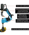 Heavy Duty 220V Electric Tapping Machine With Touch Screen For M3 To M16 Threading, featuring a stable servo motor and anti-slip feet.