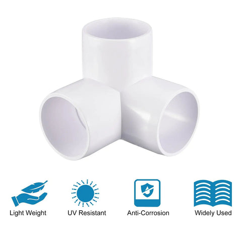 Six Pack 3 Way 1-1/2 Inch PVC Pipe Fittings Connectors Set For DIY Plumbing Projects, Durable PVC tee fitting