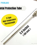 K Type Metal Thermocouple Sensor Probe With Fitting Screw For High Temperature Furnaces And Roasters, 5.9 in stainless steel
