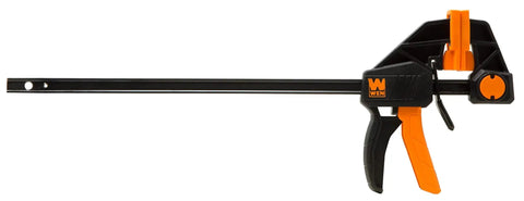 Heavy Duty 12 Inch Bar Clamp and 17.25 Inch Spreader Set, 2 Pack, Steel Reinforced Bar, Quick Release Latch, side view