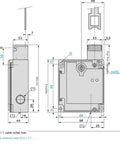 Heavy Duty Safety Door Switch With Insert Solenoid Guard Lock For Industrial Machinery dimensions diagram, detailed view with measurements.