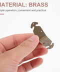 Hand holding Brass Corner Protectors For Jewelry Boxes And Woodworking Projects Antique Style Box Corner Guards