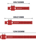 Pro Grade 3 Piece Pocket Metal Ruler Set With Inch And Metric T Type Scribing Square, sizes 6 8 12 inch, laser engraved numbers