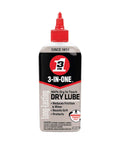 Front view of 3-in-One Dry Lube Drip Oil for Tools and Gear, 4 oz, 100 Percent Dry to Touch, Reduces Wear and Friction.