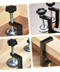 Close-up of two adjustable metal clamps, focus keyword: Two Pack Outdoor Chair Fasteners For Rattan And Wicker Furniture Easy Install Patio Sofa Clips