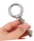 Stainless Steel Eye Bolts M10x60 With Nuts And Washers Anti Loosening Beefy Heavy Duty Lifting Eye Bolt For Machinery Mounting And Concrete Wall Installation Weather Resistant Surface And Extra Length For Deep Anchoring, hand-held view