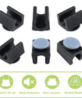 Set Of 30 Furniture Glider U Shaped Chair Pads With Round Teflon Sliders For Cantilever Chairs And Desks Easy Glide Durable Plastic Protectors Black And Blue 13mm Easy To Clean Reusable product image showing black chair pad with blue slider