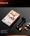 9.8 Inch Magic Arm Clamp Kit with packaging, magic arm, and super clamp visible