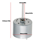 5.9V RF-310T-11400 Mini DC Motor Shaft Length 22mm and Diameter 24mm with measurement details