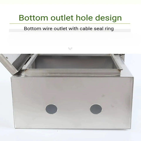 Durable 304 Stainless Steel Electrical Box And Junction Enclosure Built To Last And Tough As Nails Weatherproof Outdoor Cable Box With Burr Free Edges Corrosion Resistant Housing Protective Covers For Harsh Environments, bottom outlet holes