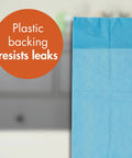 Zero Drama Disposable Underpads 30 x 30 Inch 50 Count Light Absorbency Bed Pads with leak-resistant plastic backing.