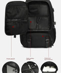 80L Outdoor Backpack With Port For Trekking Hiking And Camping, Waterproof Anti Theft Shock Resistant features internal compartments