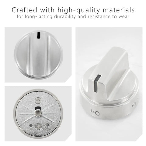 Upgraded Stove Knob For Gas Oven Range Control 5 Pack Replacement Parts Compatible With AP5989029 And PS11729081, stainless steel