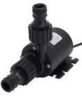 19W Submersible Water Pump With 5M Head Brushless Motor Ultra Quiet Performance For Fountains Aquariums Solar Systems Hydroponics And Water Circulation US Plug with black connectors.
