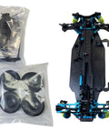 1 To 10 Scale Alloy And Carbon D4 AWD Drift RC Car Frame Kit with 255mm Wheelbase and accessories, top view