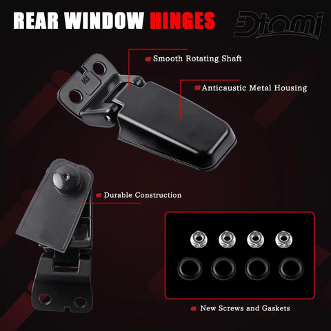 Rear Window Hinge Set For Tailgate Liftgate Glass Left And Right Fits Infiniti QX56 2004 2010 Armada 2005 2015 Pathfinder 2004 Replacement