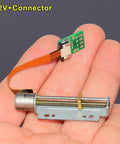 8mm Precision Stepper Motor With 2 Phase 4 Wire Linear Actuator And Metal Block Nut offers 12V connector, compact size, and precise control.