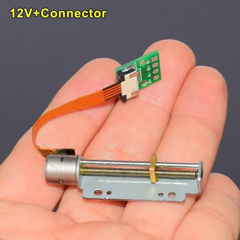8mm Precision Stepper Motor With 2 Phase 4 Wire Linear Actuator And Metal Block Nut offers 12V connector, compact size, and precise control.