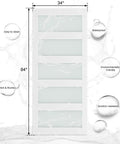 34 X 84 Inch Glass Barn Door With 6 Ft Sliding Hardware Kit And Handle, Pre Drilled Ready To Assemble, Waterproof PVC Coating