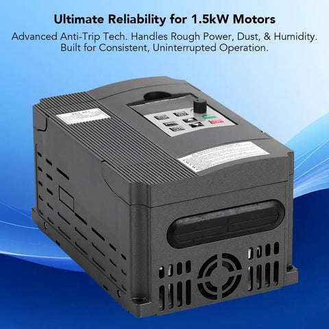1.5KW 220V VFD Inverter For Spindle Motor Speed Control, Plug And Play Single Phase To Three Phase Output, 0-400 Hz Frequency Converter