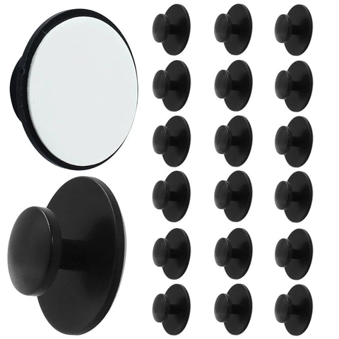 20 Pack Plastic Black Adhesive Cabinet Handles Self Sticking Drawer Knobs Pull Handles for Drawers Cupboards Wardrobes Cabinets