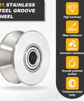 Tough V Groove Pulley Wheel Built For Dead Quick Fit On Linear Rails With Zero Drag Turn Across Heavy Conveyor Tracks Made From Solid 201 Stainless Steel For Killer Rust Shielding Durability Measuring Ten Mm Bore By Sixty Eight Mm Thickness.