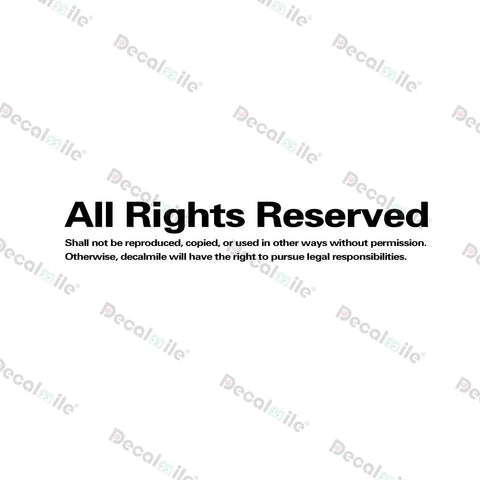 All Rights Reserved notice on transparent background with Decalville watermark