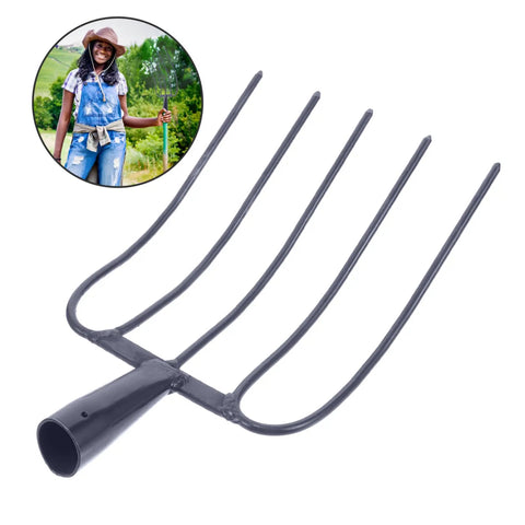 Heavy Duty Five Point Manure Fork For Garden And Farm Cleanup Handheld Tool with durable five-point design for yard maintenance