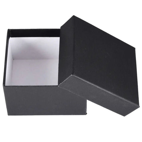 Black gift box for Chakra Drawer Knobs With Screws Set Of 2 Ammonite Fossil Resin Crystal Stone Pulls Handle packaging.