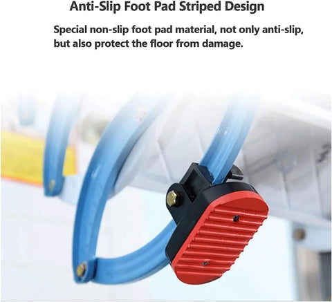 Anti-slip foot pad on Slick Pull Down Attic Ladder Featuring Smooth Glide Telescopic Rails And Heavy Duty Antislip Base for floor protection.