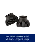 Pair Of Horse Bell Boots Rugged Rubber Overreach Protection For Horses Large Size Black Protective Equine Boot Set Built To Last