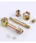 Pro Grade M6 M8 Furniture Connector Set With Hammer Nuts And Eccentric Adjustment, iron pieces close-up