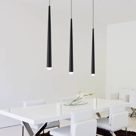 Modern LED Pendant Light With Adjustable Length For Kitchen Island And Dining Room Black Ceiling Fixture Integrated LED 6000K