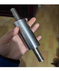 Top Shelf Stainless Steel Conveyor Roller Idler For Fence Mower And Diy Builds Solid 950x990x38mm Belt Rollers held in hand.