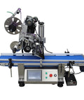 Automatic Desktop Conveyor Labeling Machine With Adjustable Belt For Flat Surfaces 110V Plug And Play Bottle Applicator side view with control panel