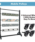 Heavy Duty Vinyl Roll Storage Rack With Wheels, 9 Layer Fabric Organizer built different with mobile pulleys for easy movement.