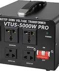 Heavy Duty 5000W Voltage Transformer Converter For Home And Travel, Step Up 110-120V To 220-240V And Step Down 220-240V To 110-120V