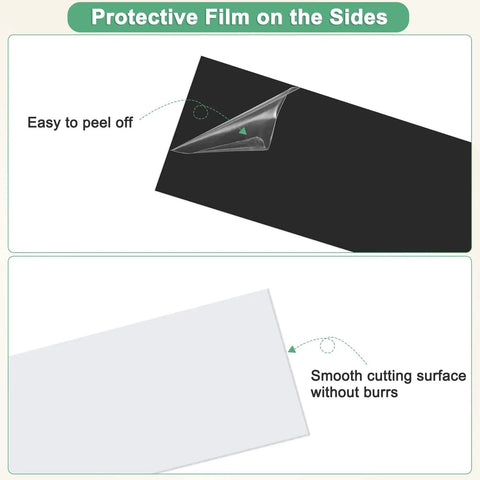 Protective film on Dual Color 10x2 Inch ABS Plastic Engraving Blanks 6 Pack 1.3mm Thick Yard Signs and Name Plates